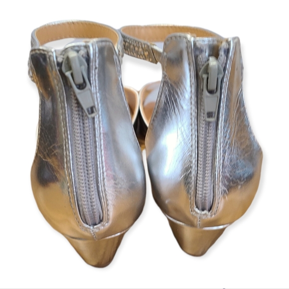 Badgley Mischka Silver Open Toe Sandals 9.5 - Picture 5 of 8